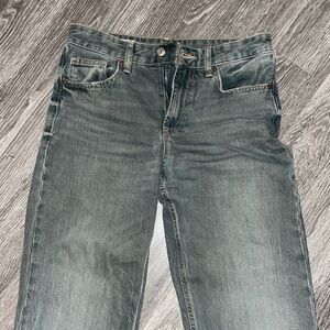 Mid rise wide leg jeans